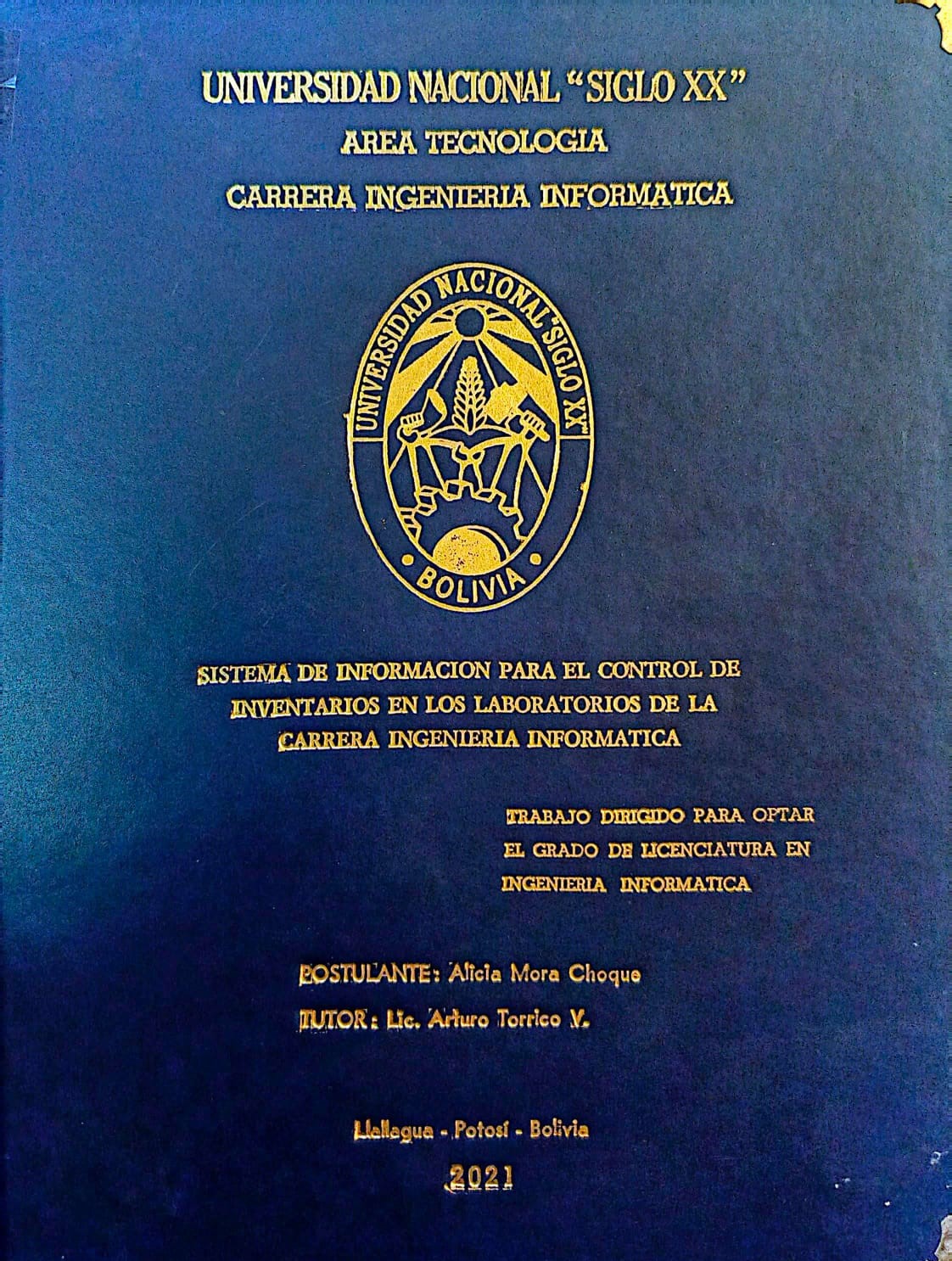 Portada SISTEMA DE INFORMACIÓN PARA EL CONTROL DE INVENTARIOS EN LOS LABORATORIOS DE LA CARRERA INGENIERÍA INFORMÁTICA